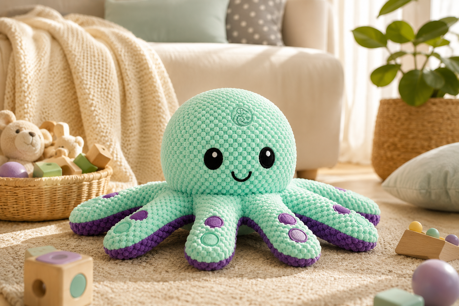Premium Plush Octopus Dog Toy – Soft, Durable & Squeaky Interactive Toy - Image 3